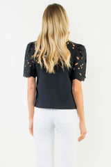 Tara cut out top in black