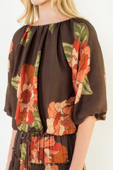 Bella top in brown