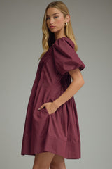 Hannah mini dress in merlot