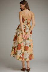 Jane floral midi dress in olive