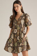 Gigi mini dress in brown