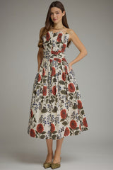 Marisole strapless midi dress in ecru