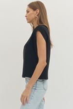 Blair short sleeve top in black