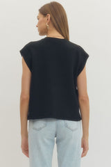 Blair short sleeve top in black