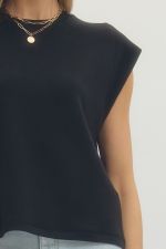 Blair short sleeve top in black