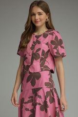 Birdie short sleeve top in pink