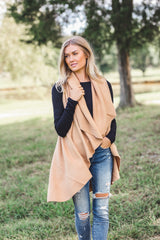 Perfect Shawl Vest in Camel