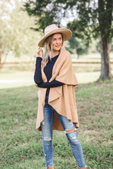 Perfect Shawl Vest in Camel