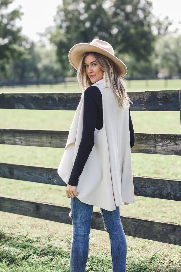 Perfect Shawl Vest in Cream