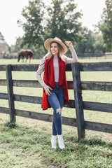 Perfect Shawl Vest in Red