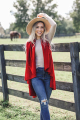 Perfect Shawl Vest in Red