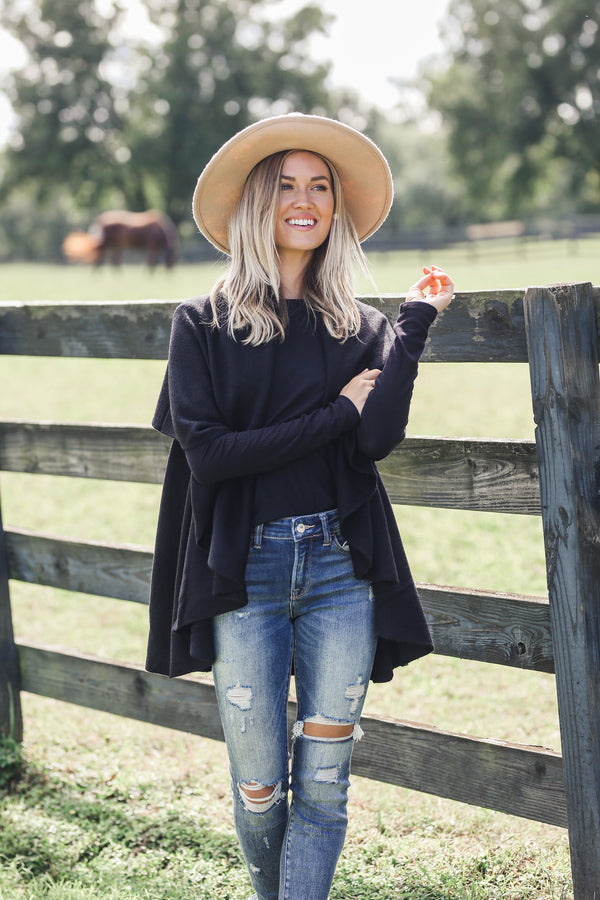 Perfect Shawl Vest in Black