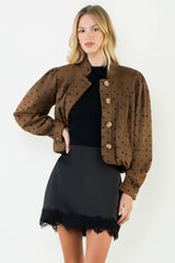 Perrin dot bubble hem jacket
