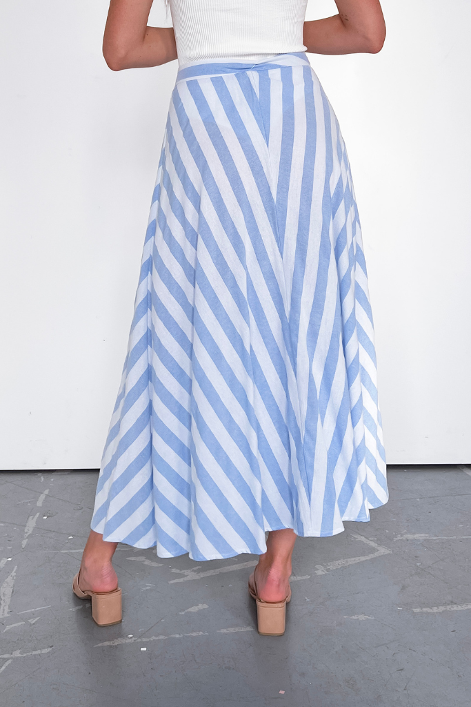Newport Bound Stripe Maxi Skirt