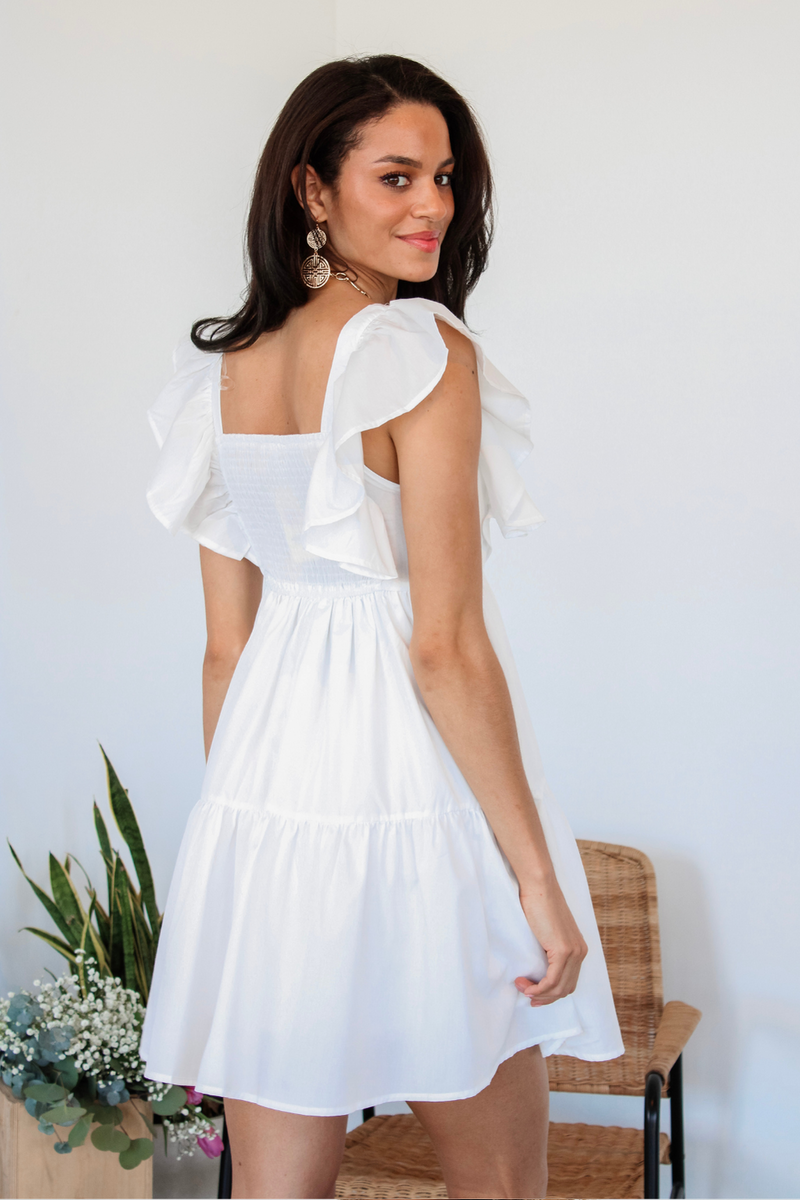 Sunday Kind of Love Babydoll Dress in White