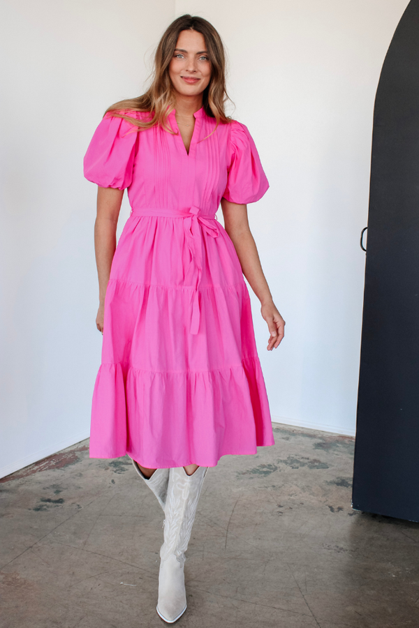 Home To You Midi Dress in Candy Pink