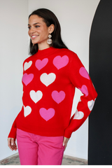Stupid Cupid Sweater in Red