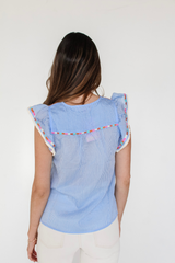 Seaside Charm Embroidered Blouse