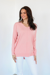 Dreamer Sweater in Heather Pink