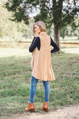 Perfect Shawl Vest in Camel